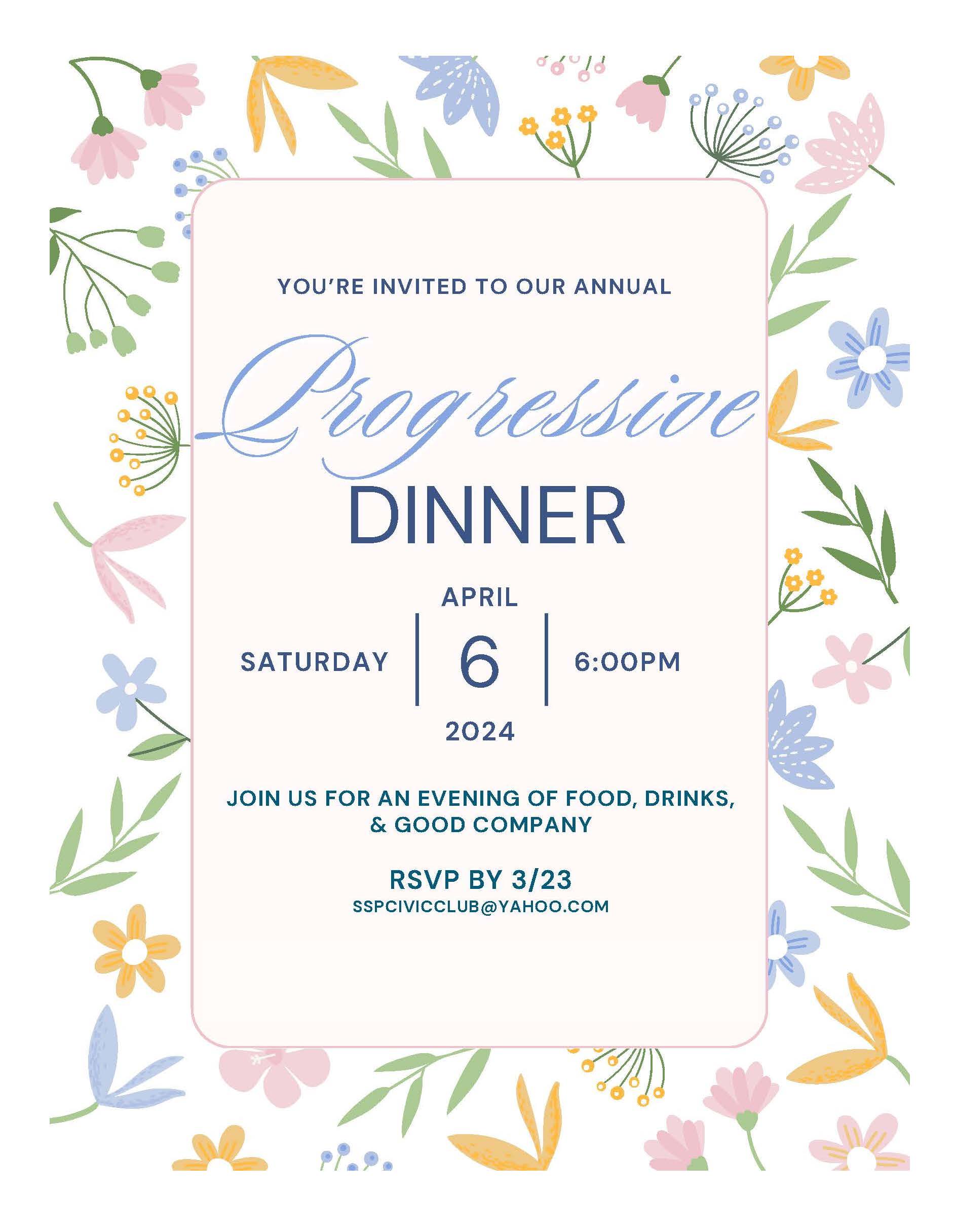 Progressive Dinner 2024 Flyer