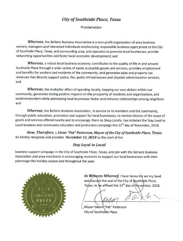 Stay Local Proclamation