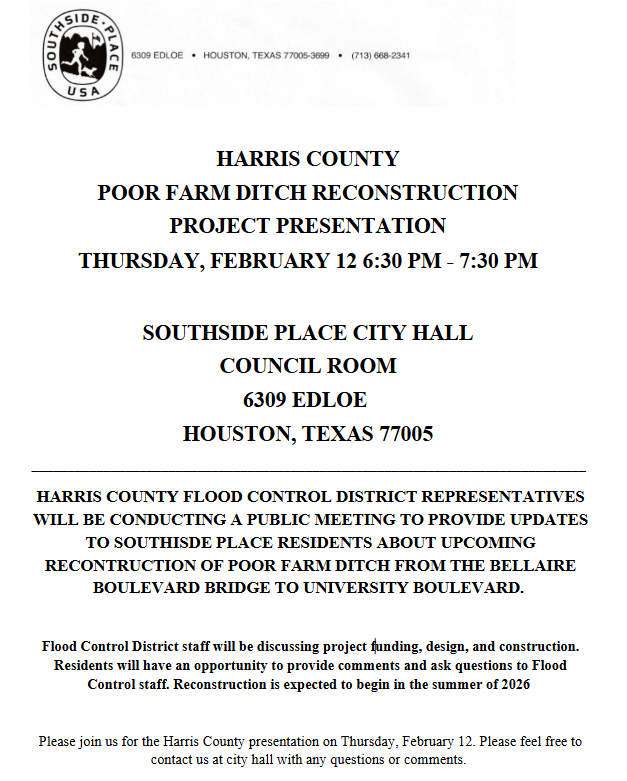 Poor Farm Ditch Public Meeting Feb 2026