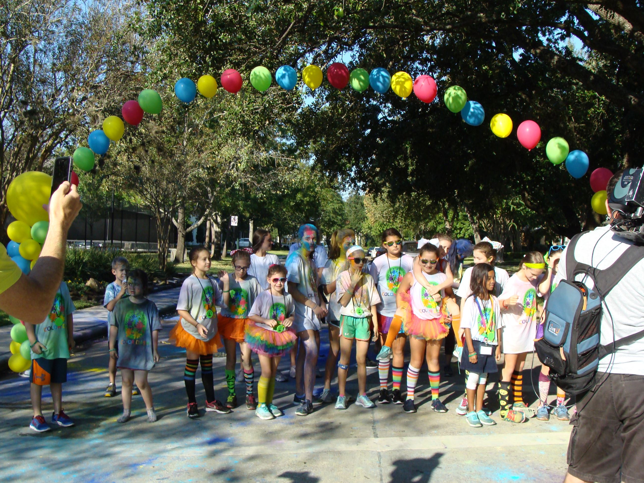 Group of children at the finish line
